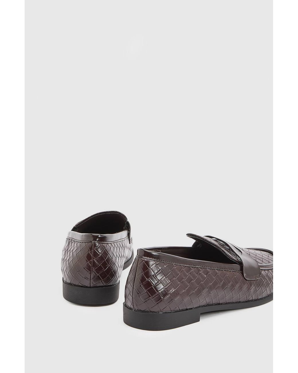 Wallis Blue Billie Faux Leather Woven Loafers