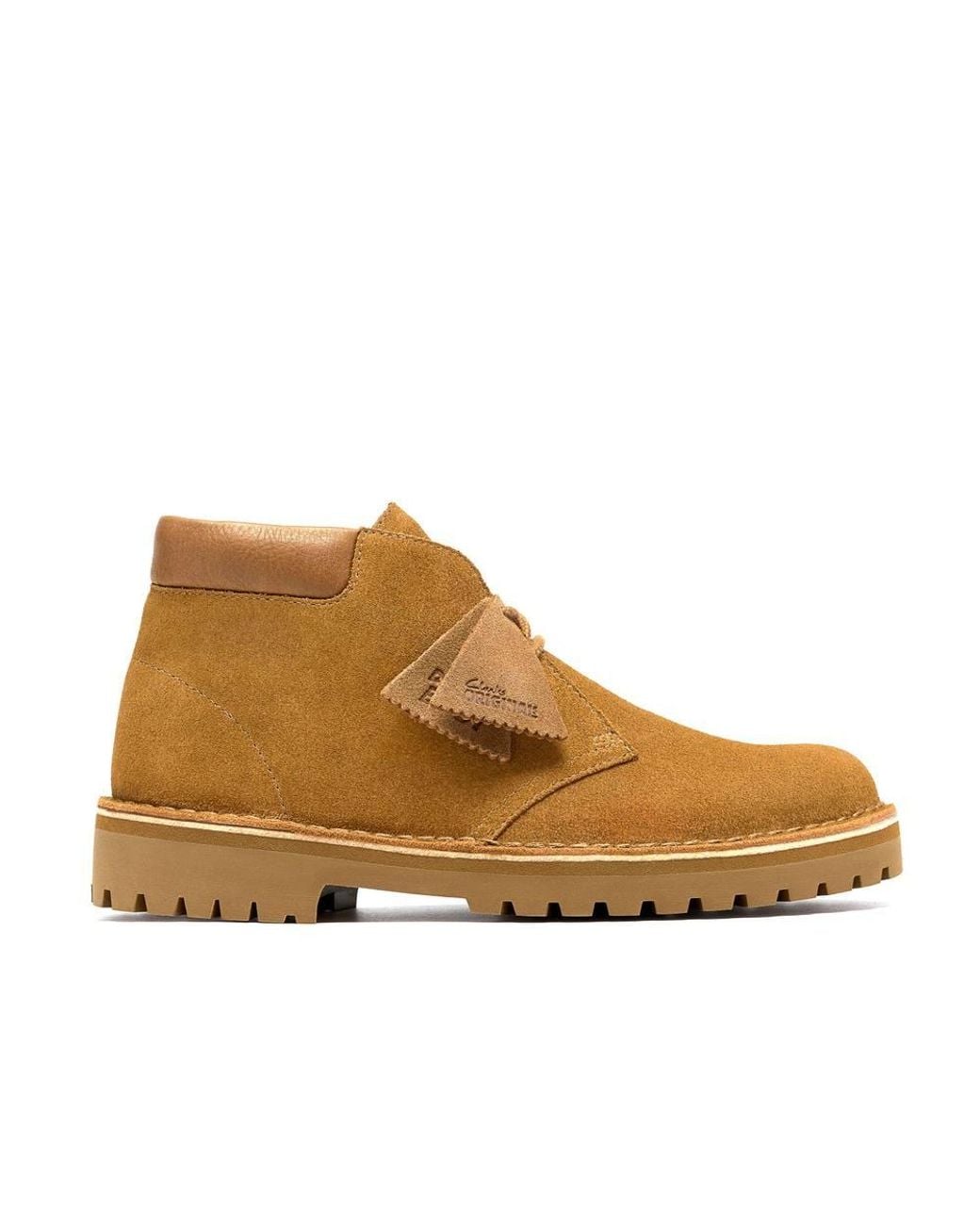 Clarks Brown Dsrt 2456 Rock Light Tan Suede Ankle Boots, Lace Up for men