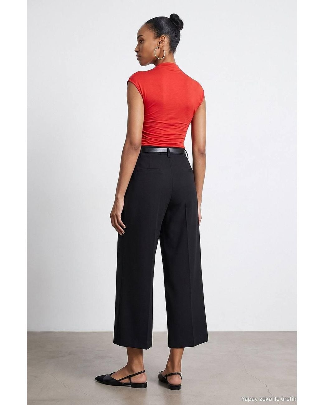 Dilvin Red Straight-Leg Pants