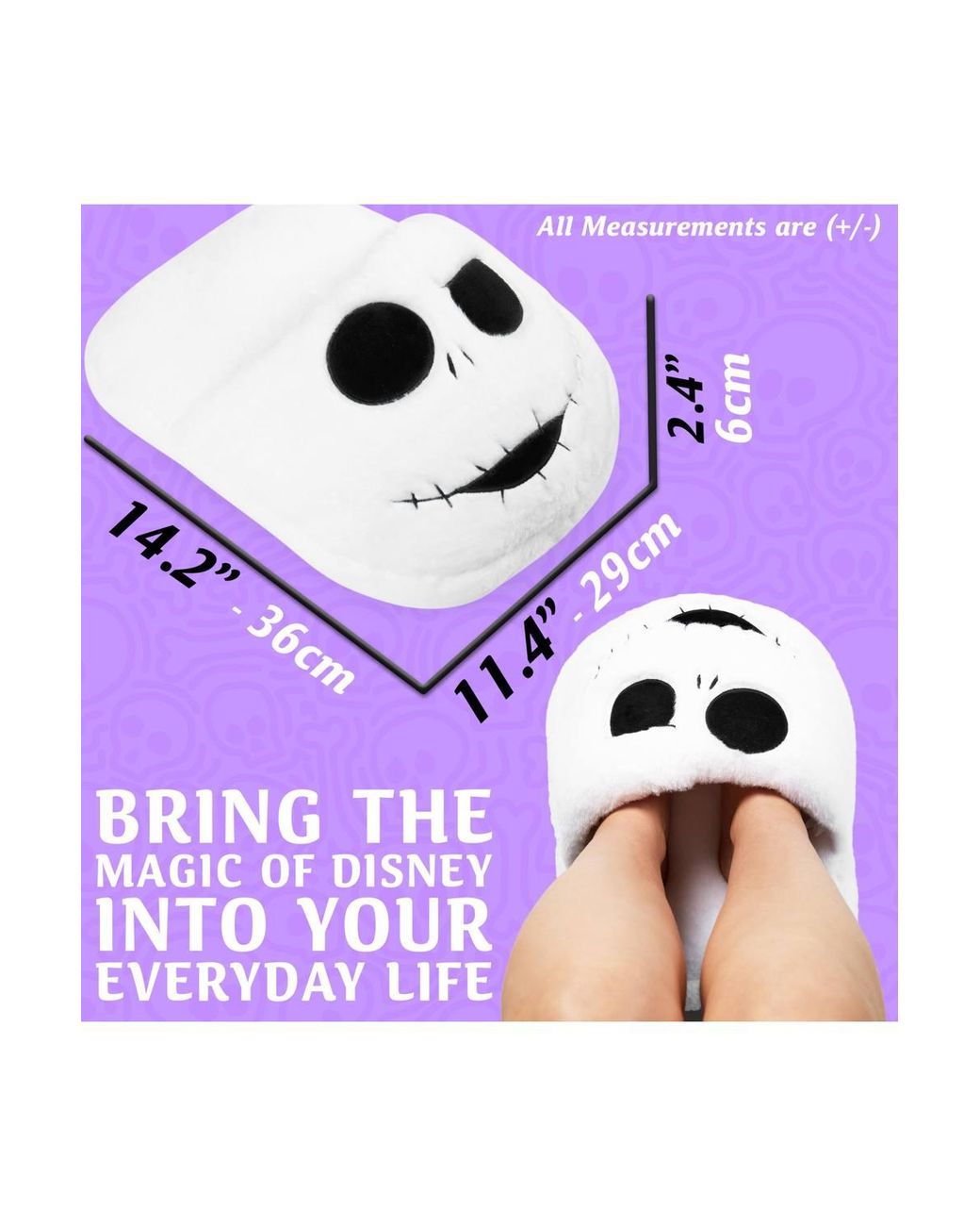 Disney White Jack Skellington Footwarmer Winter Christmas Gift