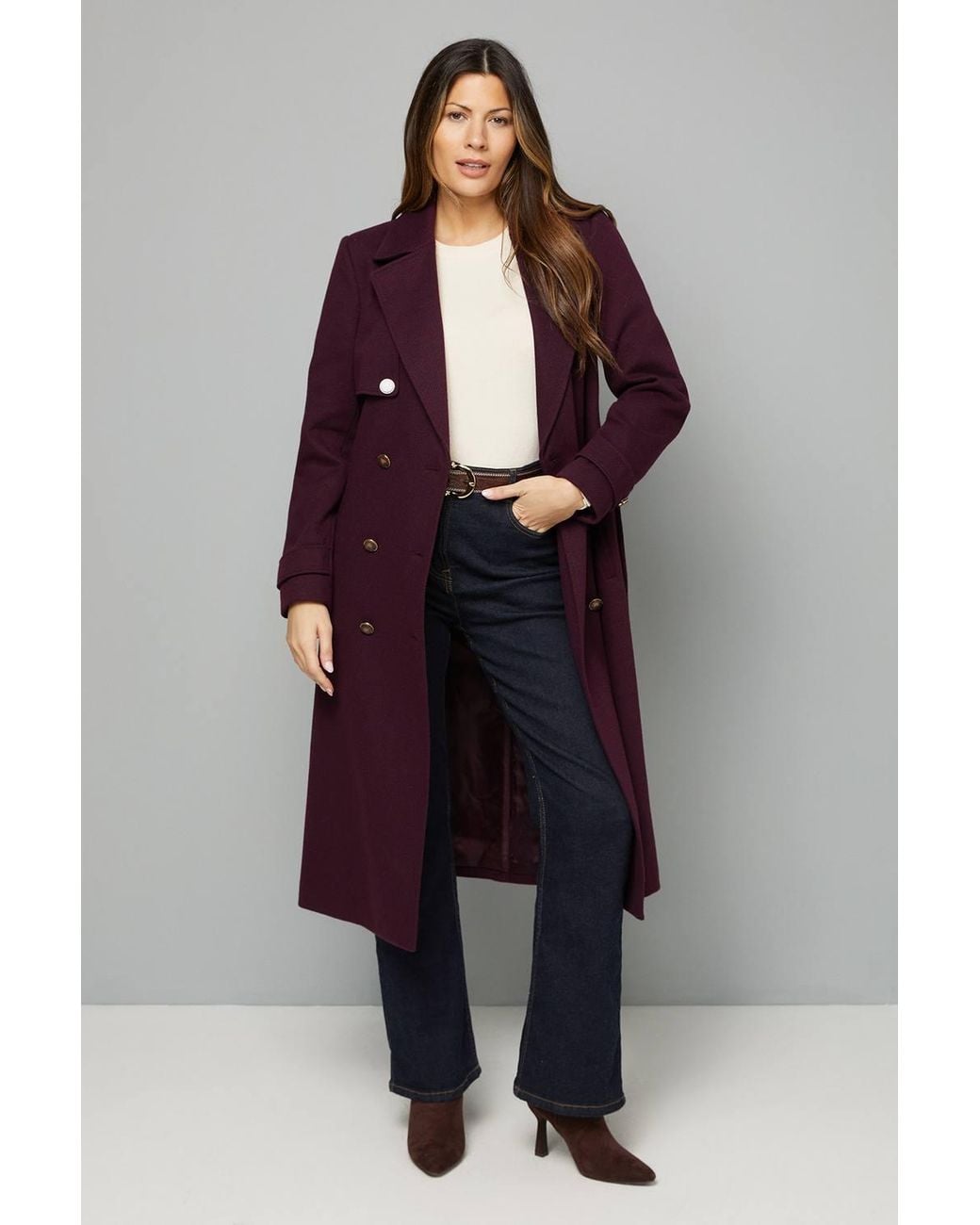 Wallis Purple Twill Trench Coat