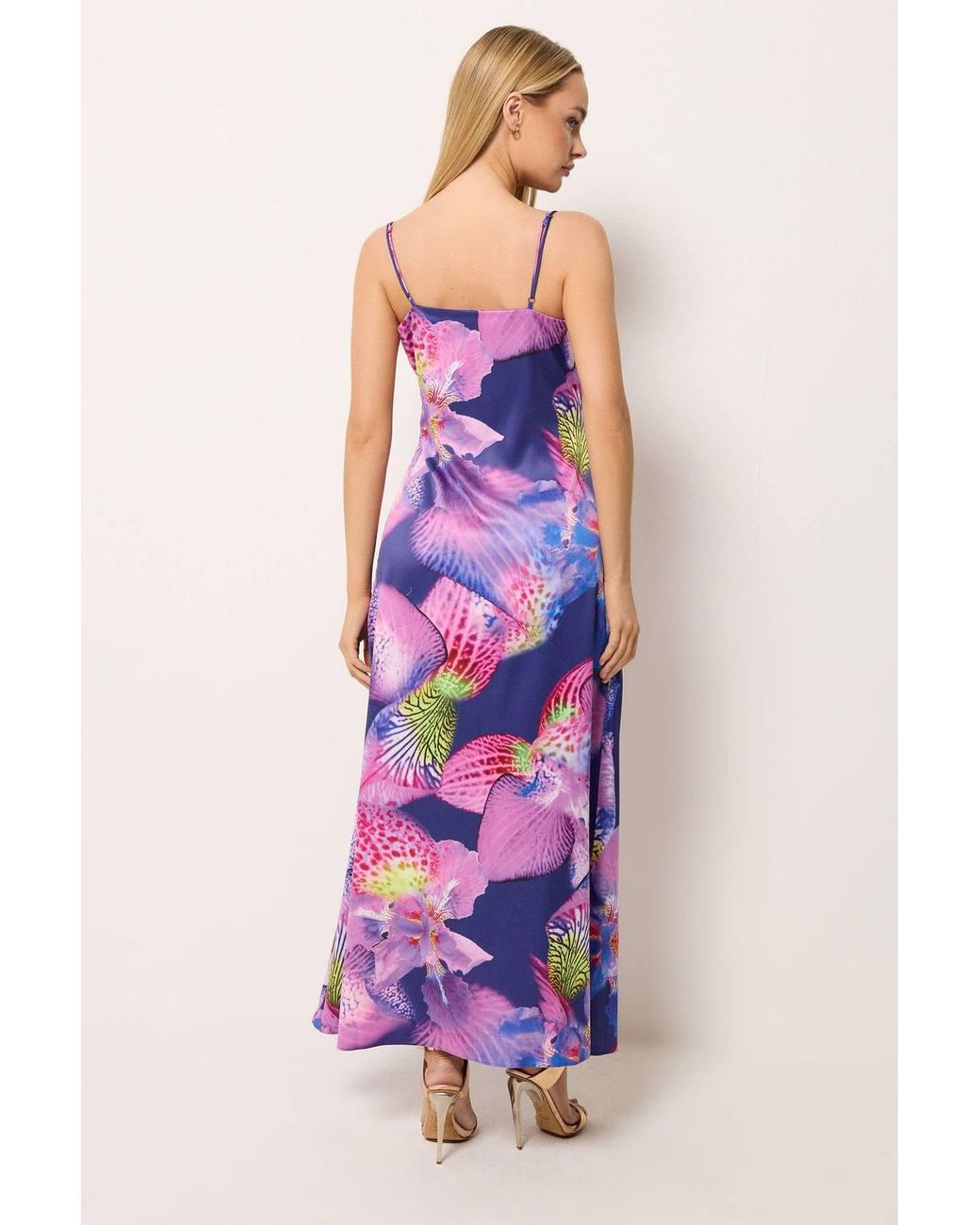 Star by Julien MacDonald Pink Floral Cowl Neckline Maxi Dress