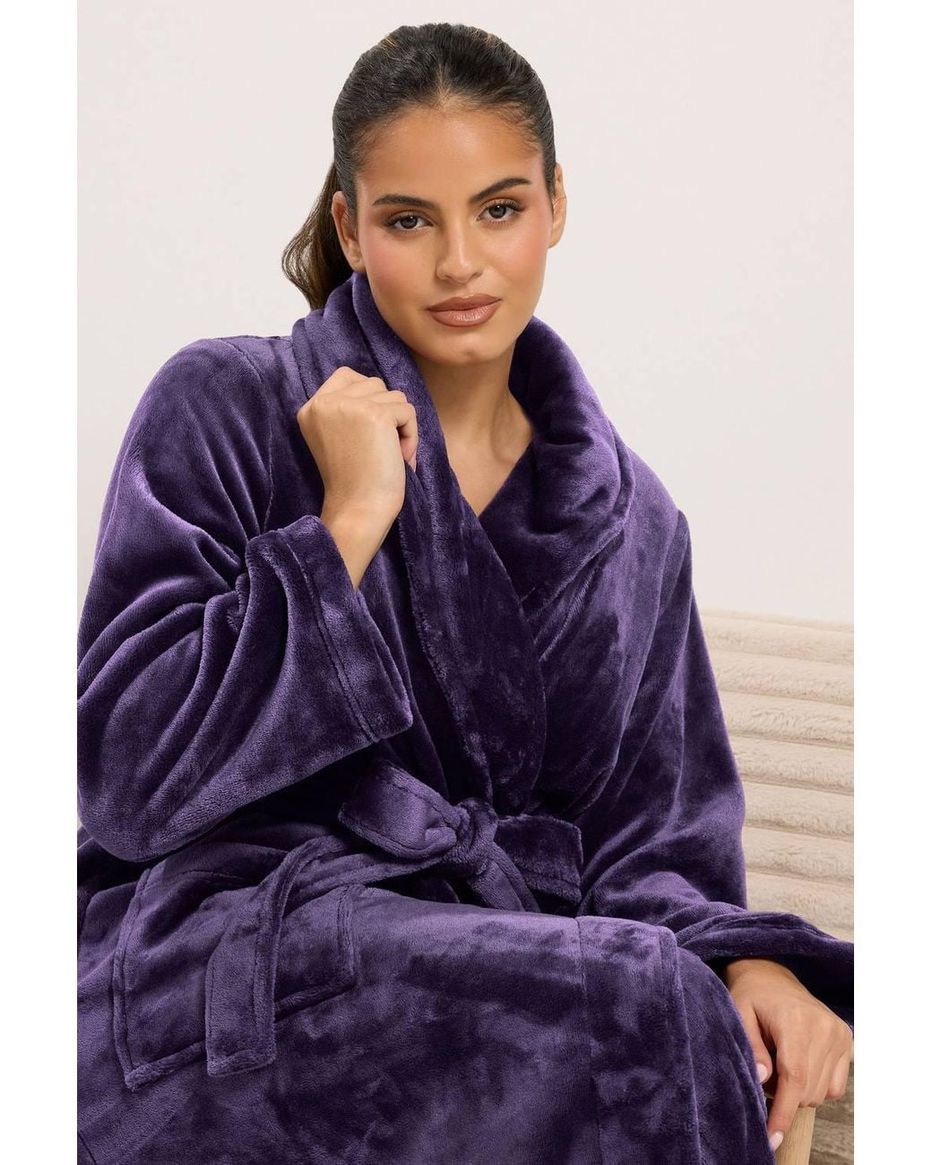 Yours Blue Luxe Dressing Gown