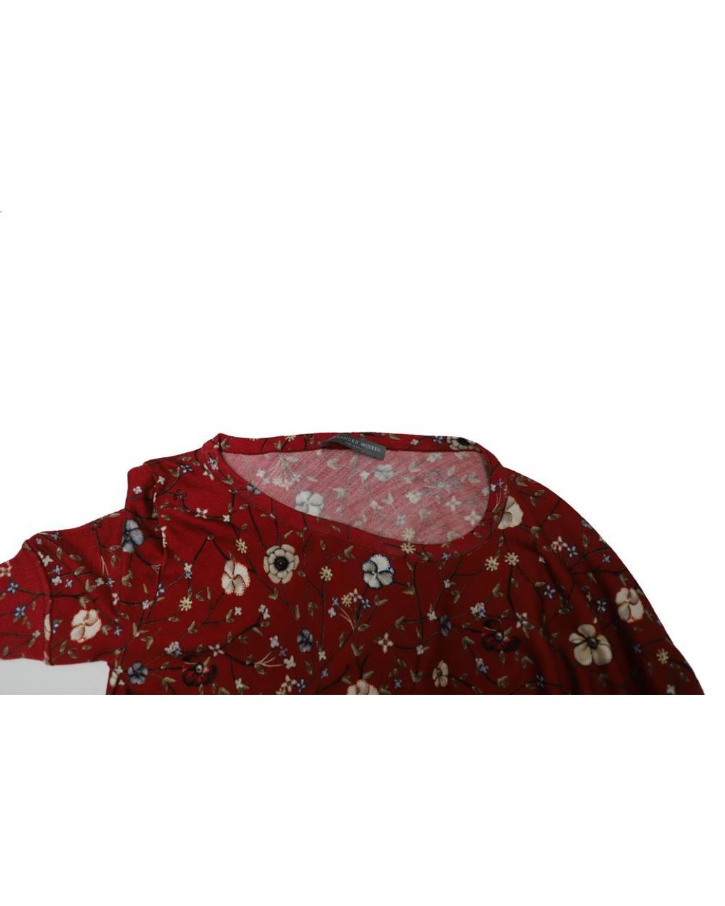 McQueen Red Preloved Asymmetric Back Draped Floral Dress
