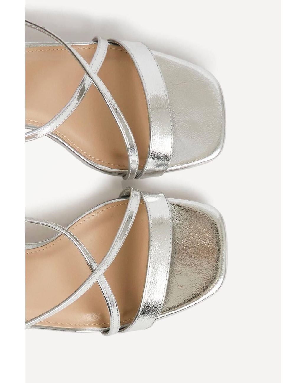 Linzi White Remain Wide Fit Heeled Sandals