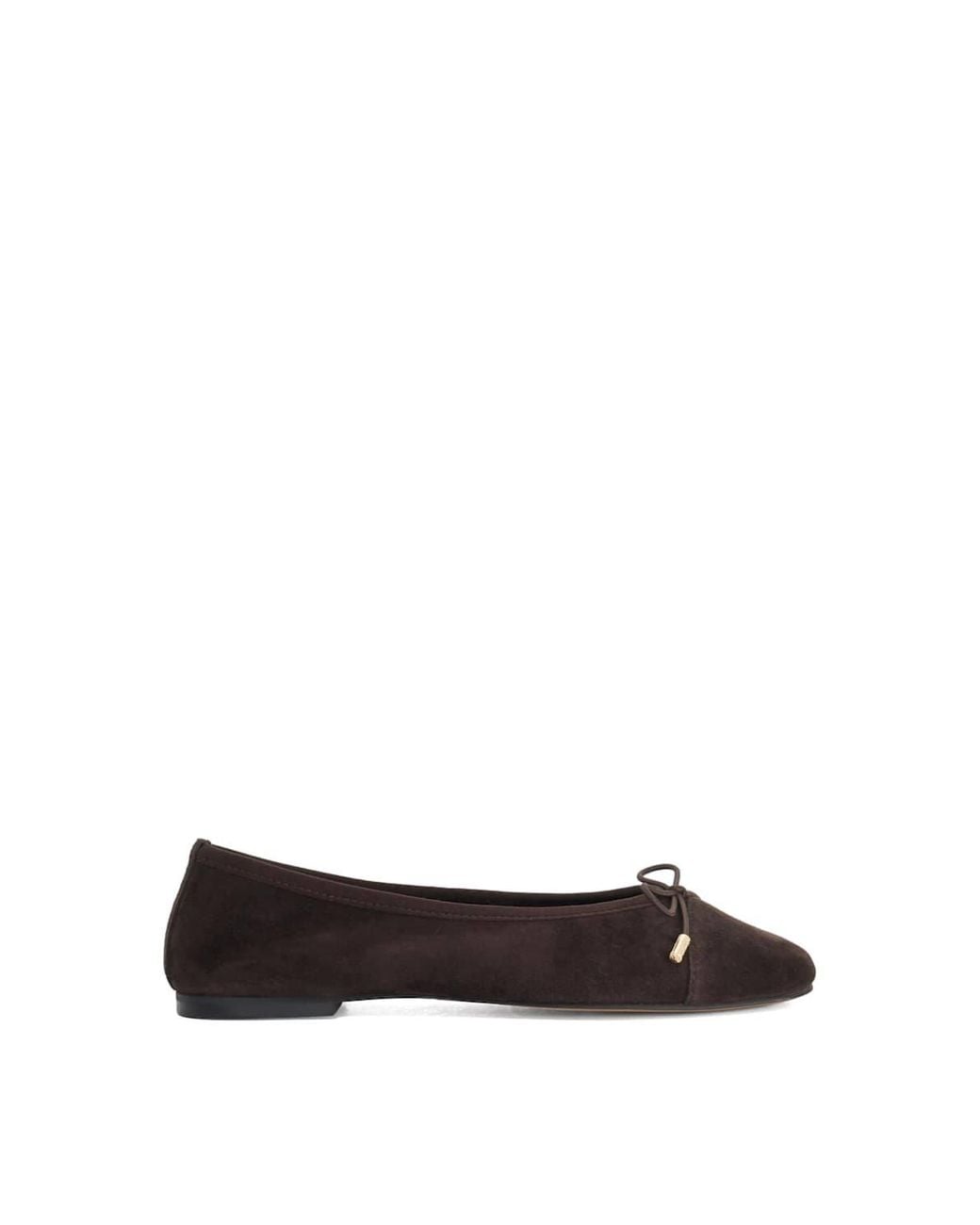 Dune White 'Haliah' Suede Ballet Pumps