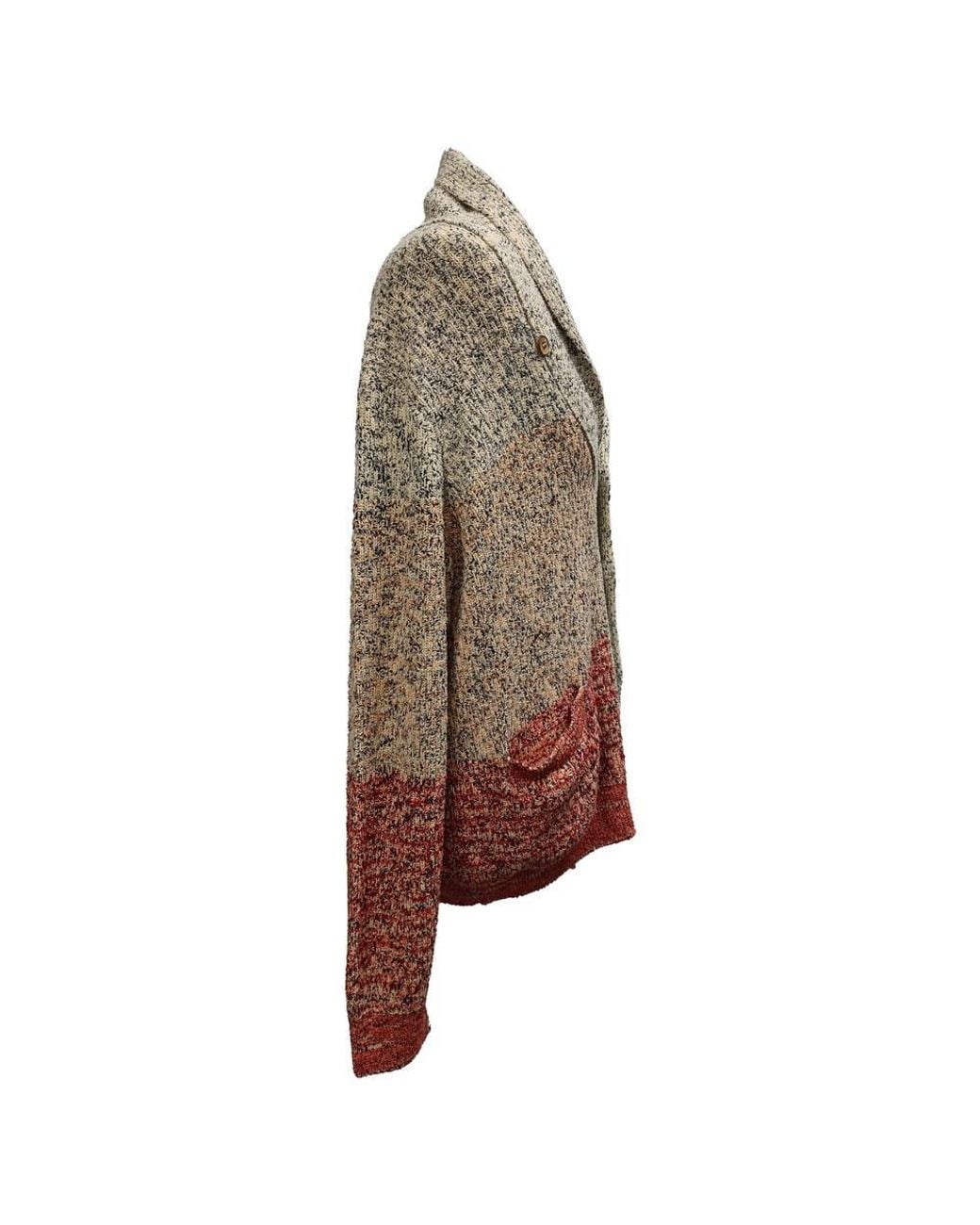 Missoni Gray Preloved Knitted Buttoned Shawl-Collared Cardigan