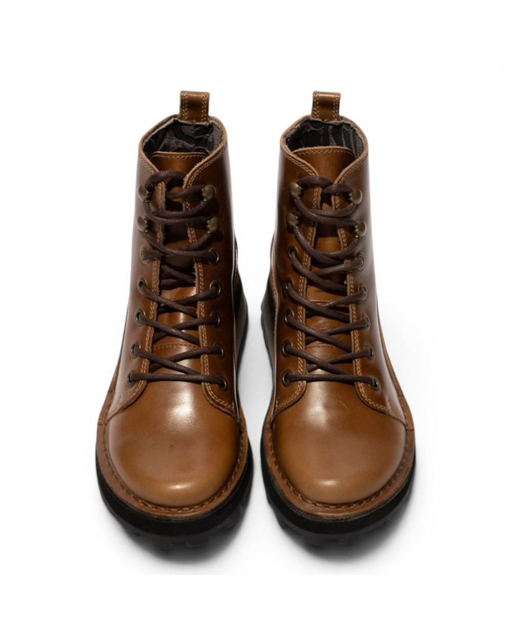 Infinity Leather Brown Fly London Leather Lace-Up Ankle Boots
