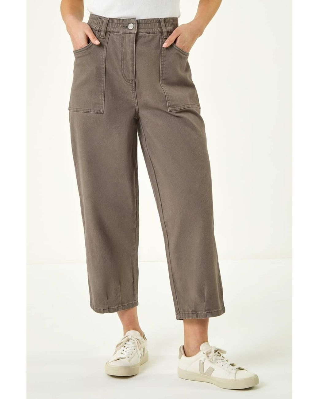 Roman Natural Petite Pocket Front Cropped Jeans