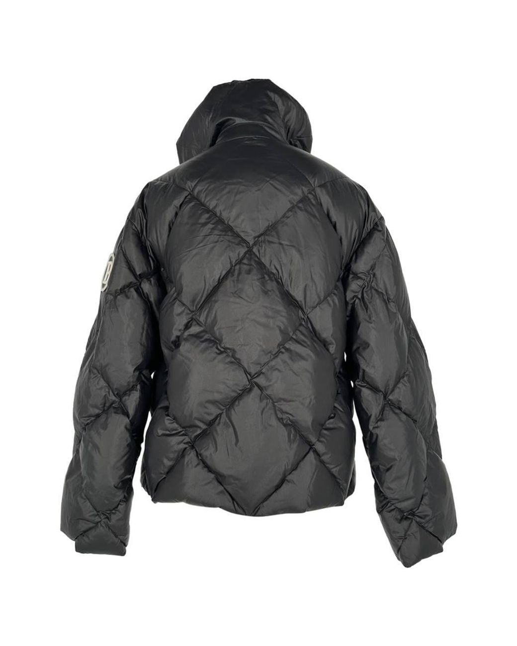 Balmain Gray Preloved Double-Breasted Quilted Puffer Down Jacket