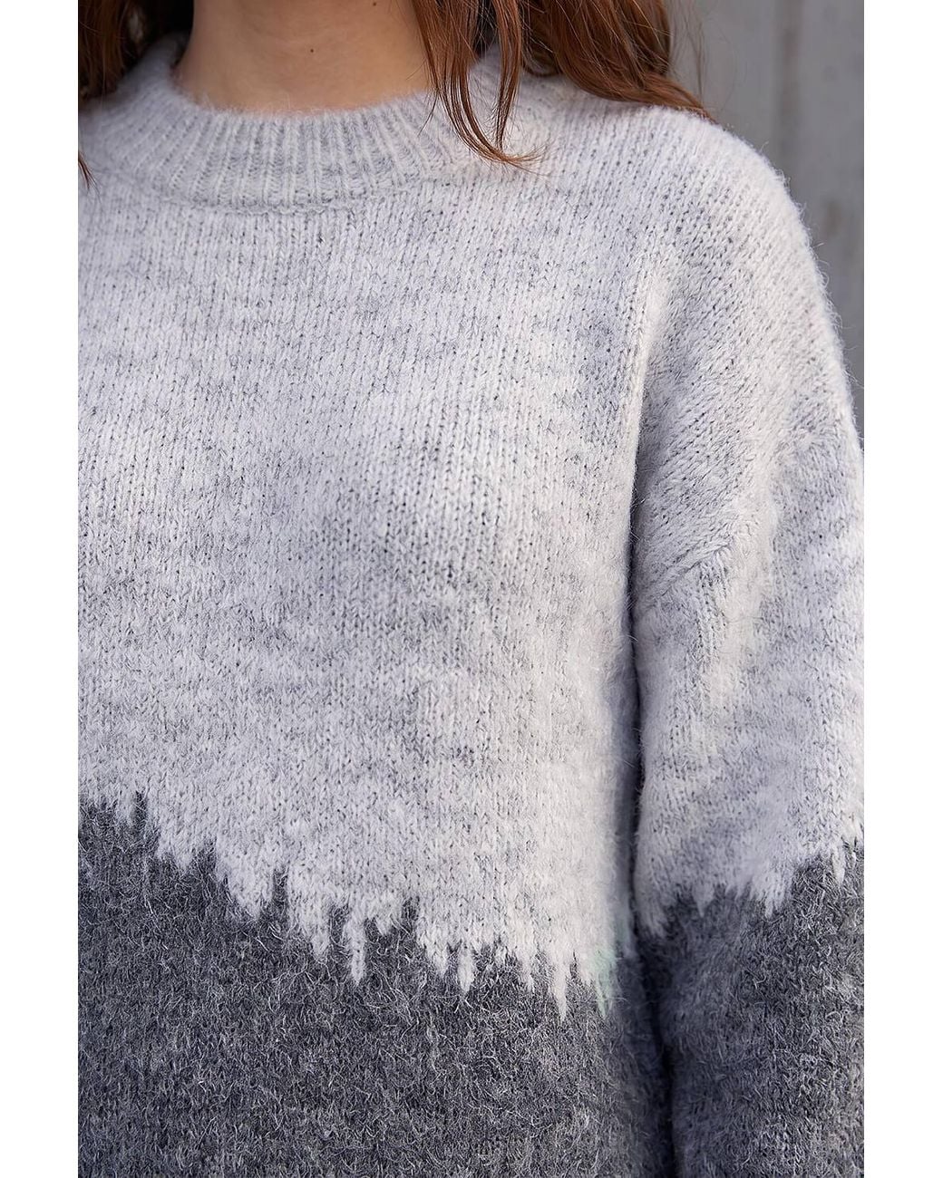 Roman Gray Petite Abstract Knit Jumper