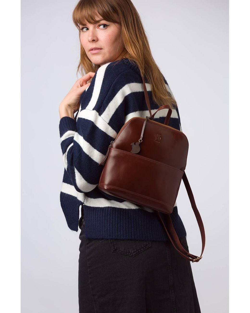 Conkca Blue 'Hollis' Leather Backpack