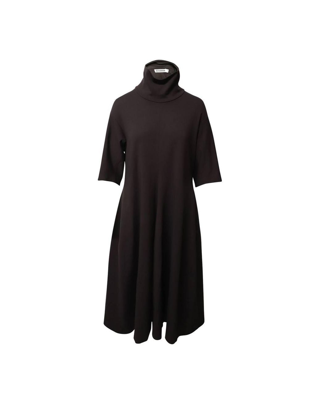 Jil Sander Black Preloved Turtleneck A-Line Dress