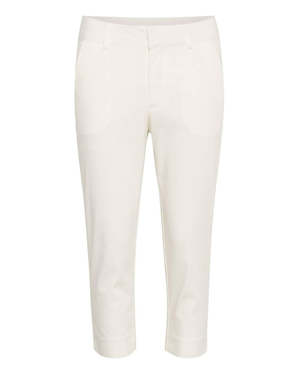 Kaffe Natural Lea Capri Slim Regular Waist Trousers