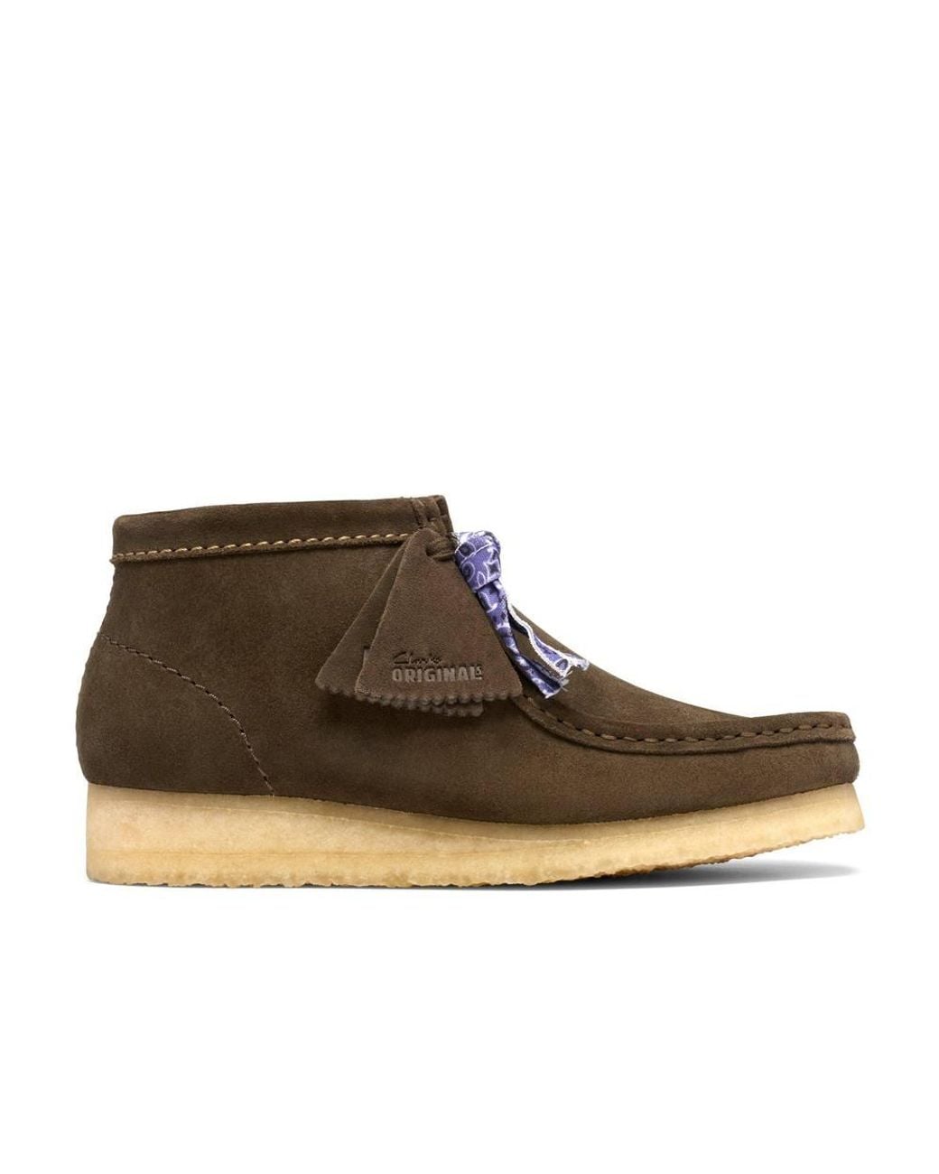 Clarks Brown Wallabee Boot Dark Suede Ankle Boots, Wallabee, Lace Up