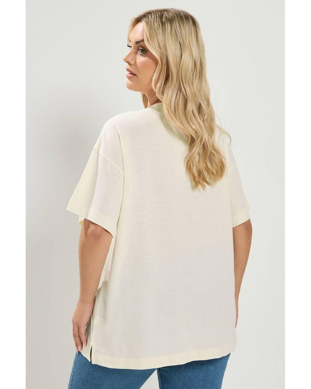 Yours White V-Neckline Longline T-Shirt