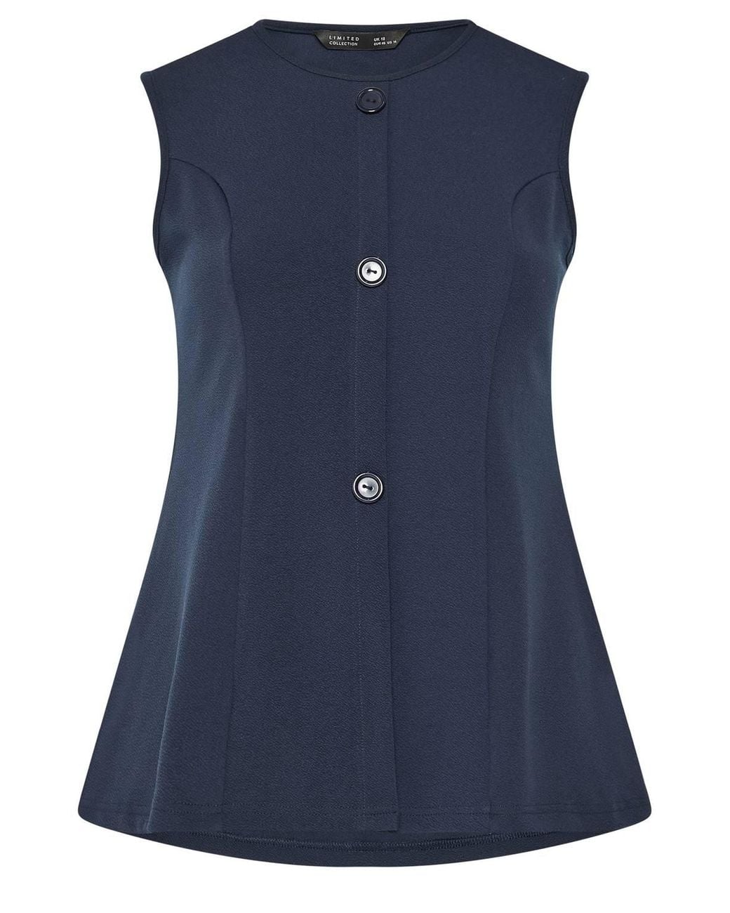Yours Blue Seam Detail Waistcoat