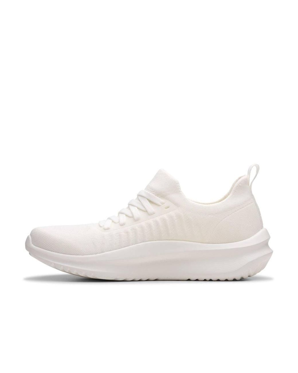 Clarks White Solevana Lace Trainers