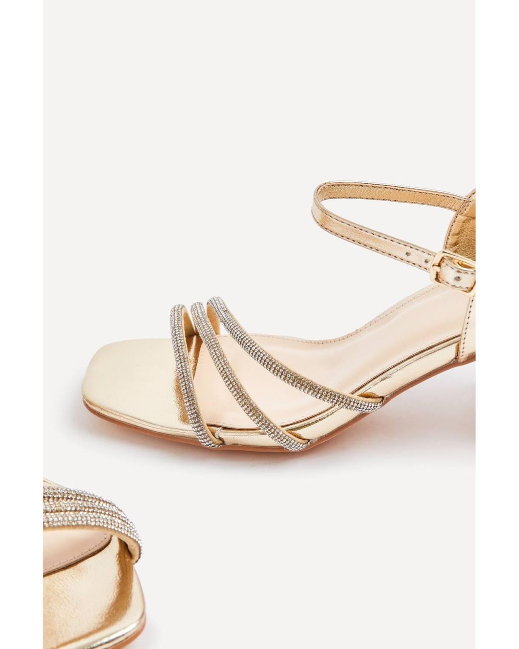 Linzi Natural Mariah Wide Fit Diamante Heels