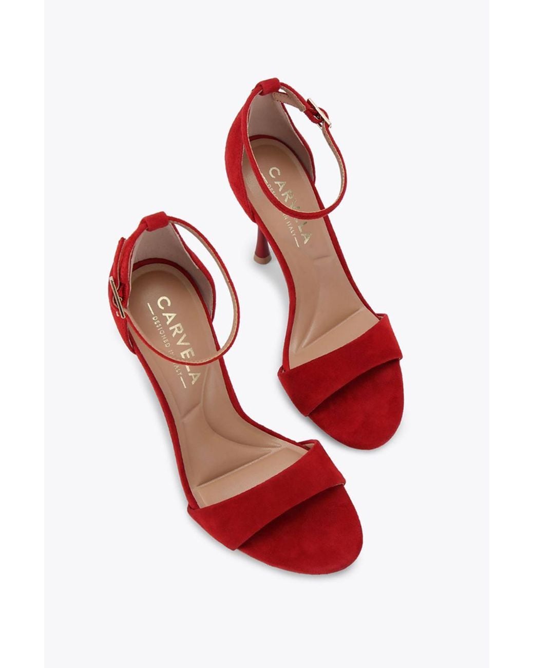 Carvela Kurt Geiger Red 'Incanto Sandal' Suede Heels