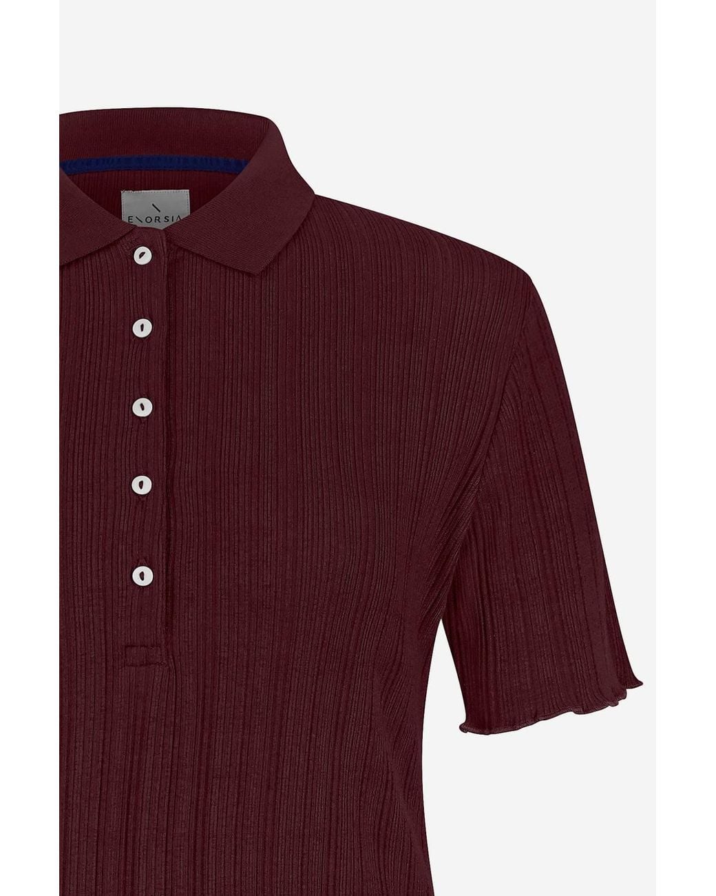 Enorsia Blue Ribbed Longline Polo