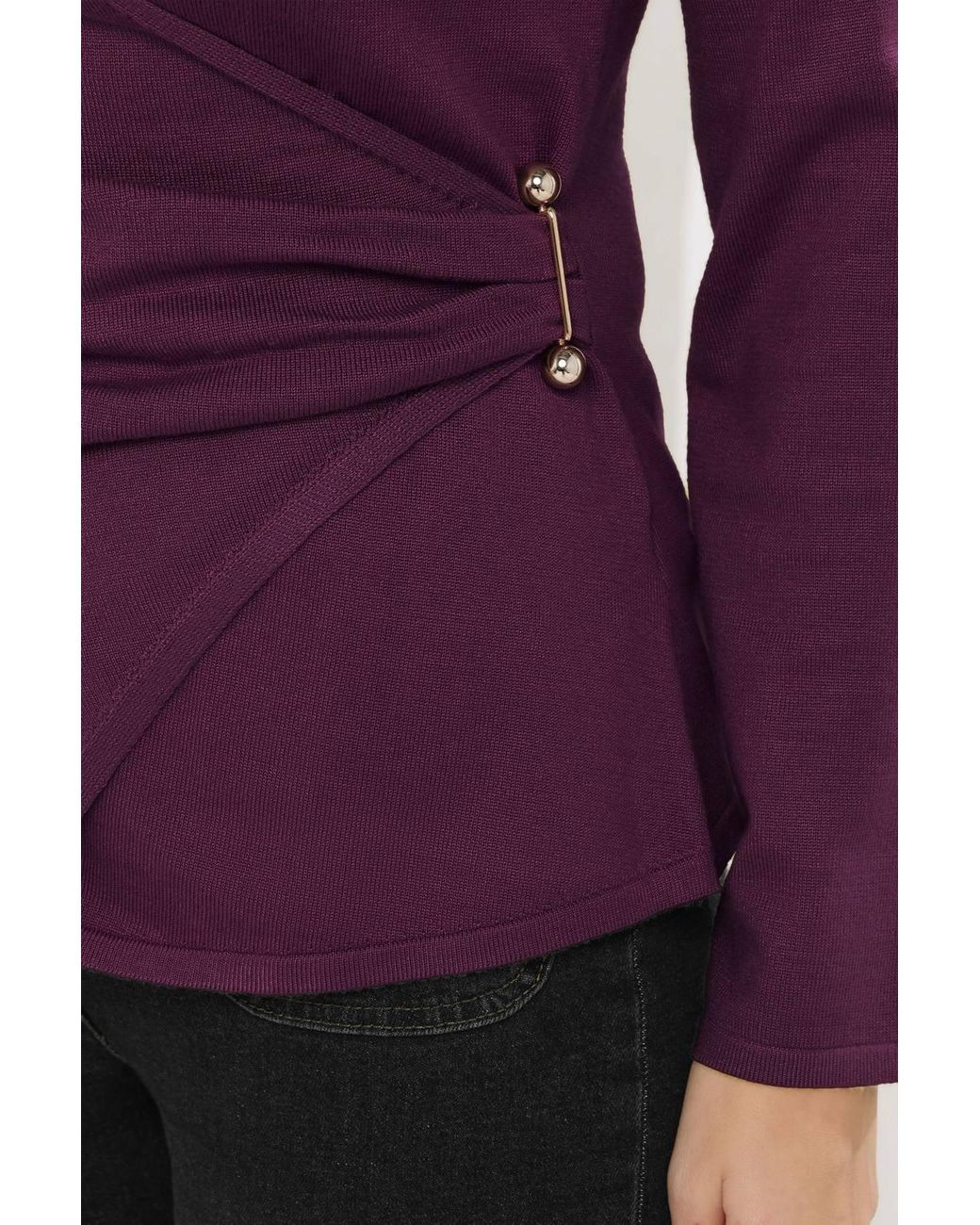 Star by Julien MacDonald Purple Metal Trim Detail Jumper