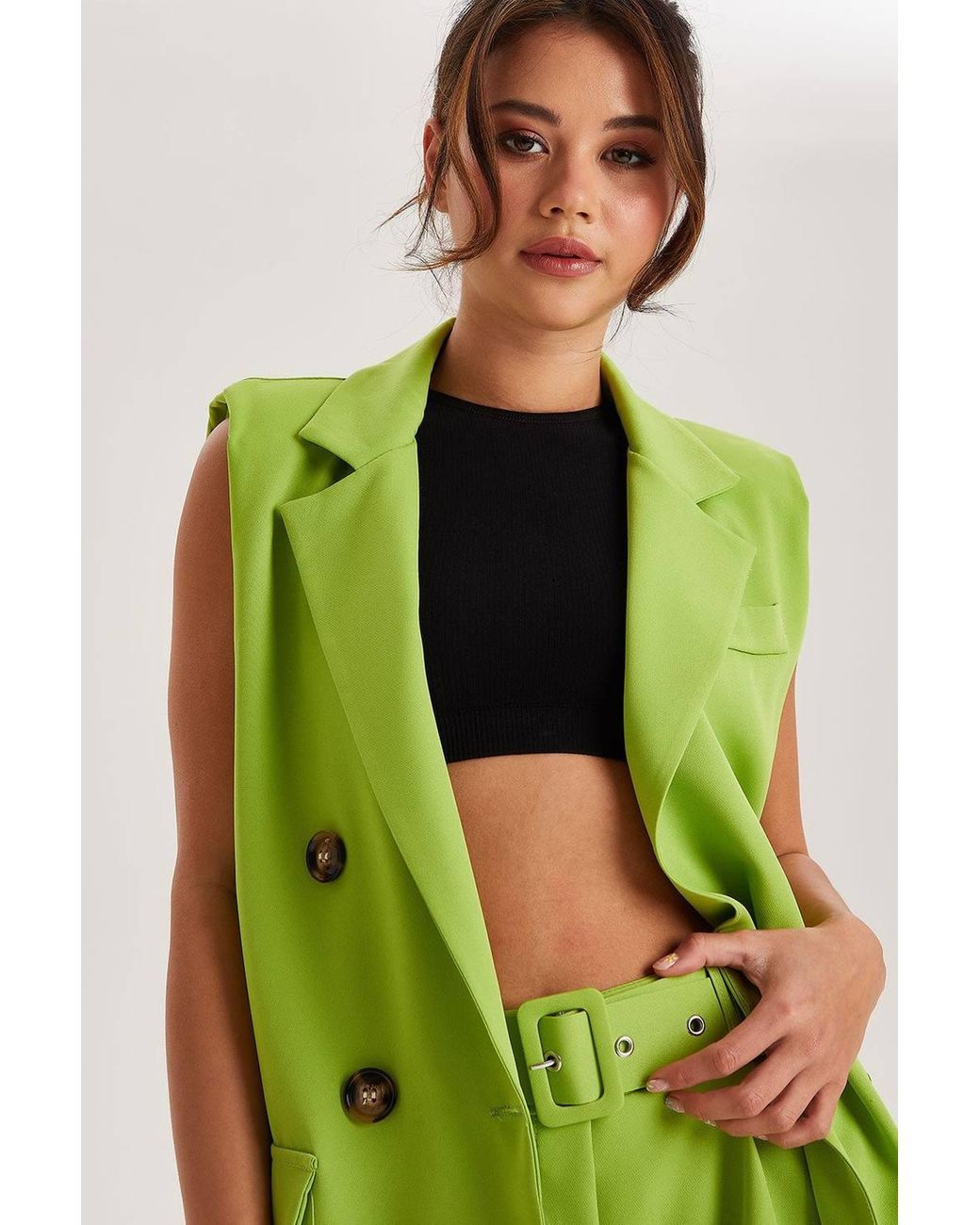 Urban Bliss Green Belted Trousers