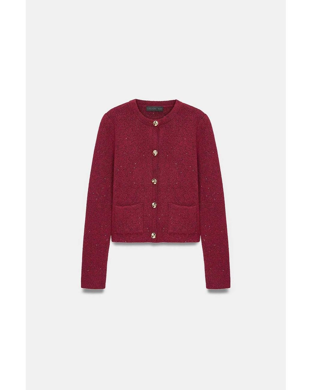 Dilvin Red Knit Cardigan