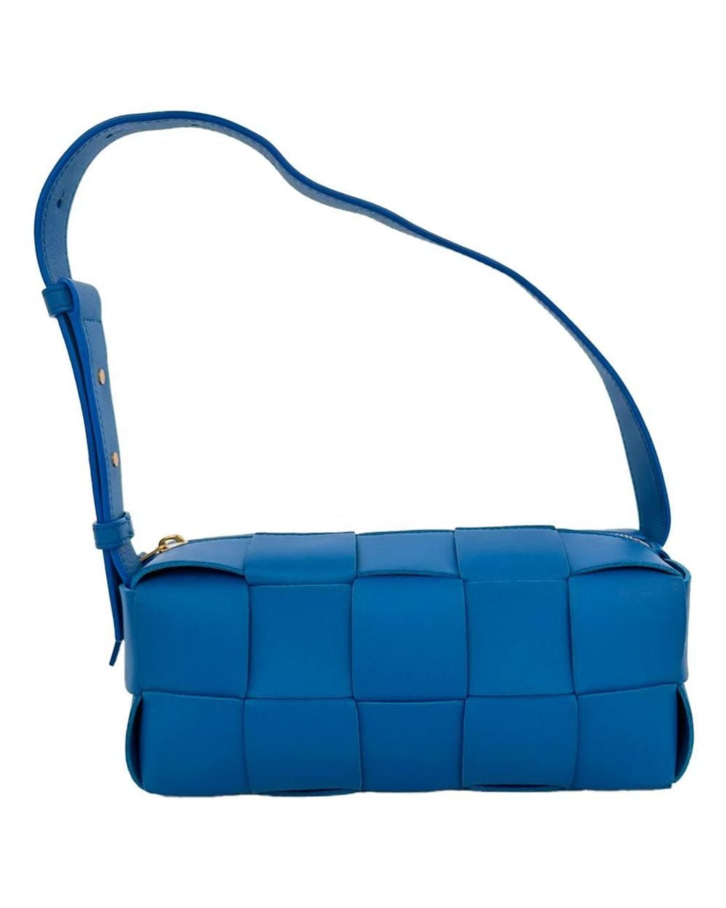 Bottega Veneta Blue Preloved Small Brick Cassette Shoulder Bag