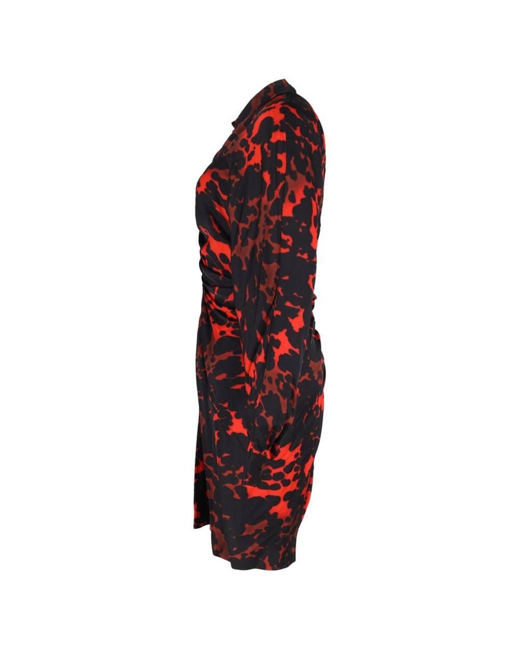 Dries Van Noten Red Preloved Printed Shirt Dress