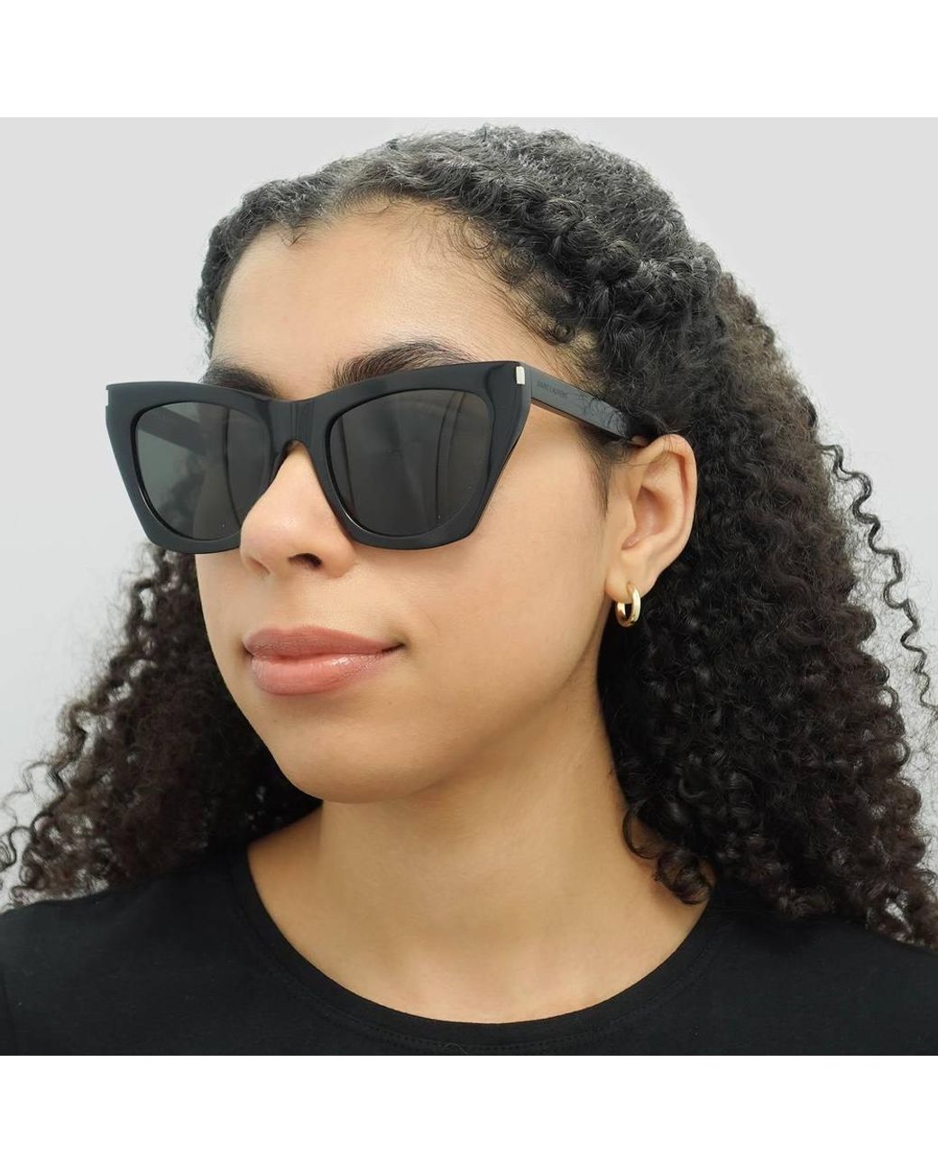 Saint Laurent Black Cat Eye Sl 214 Kate Sunglasses
