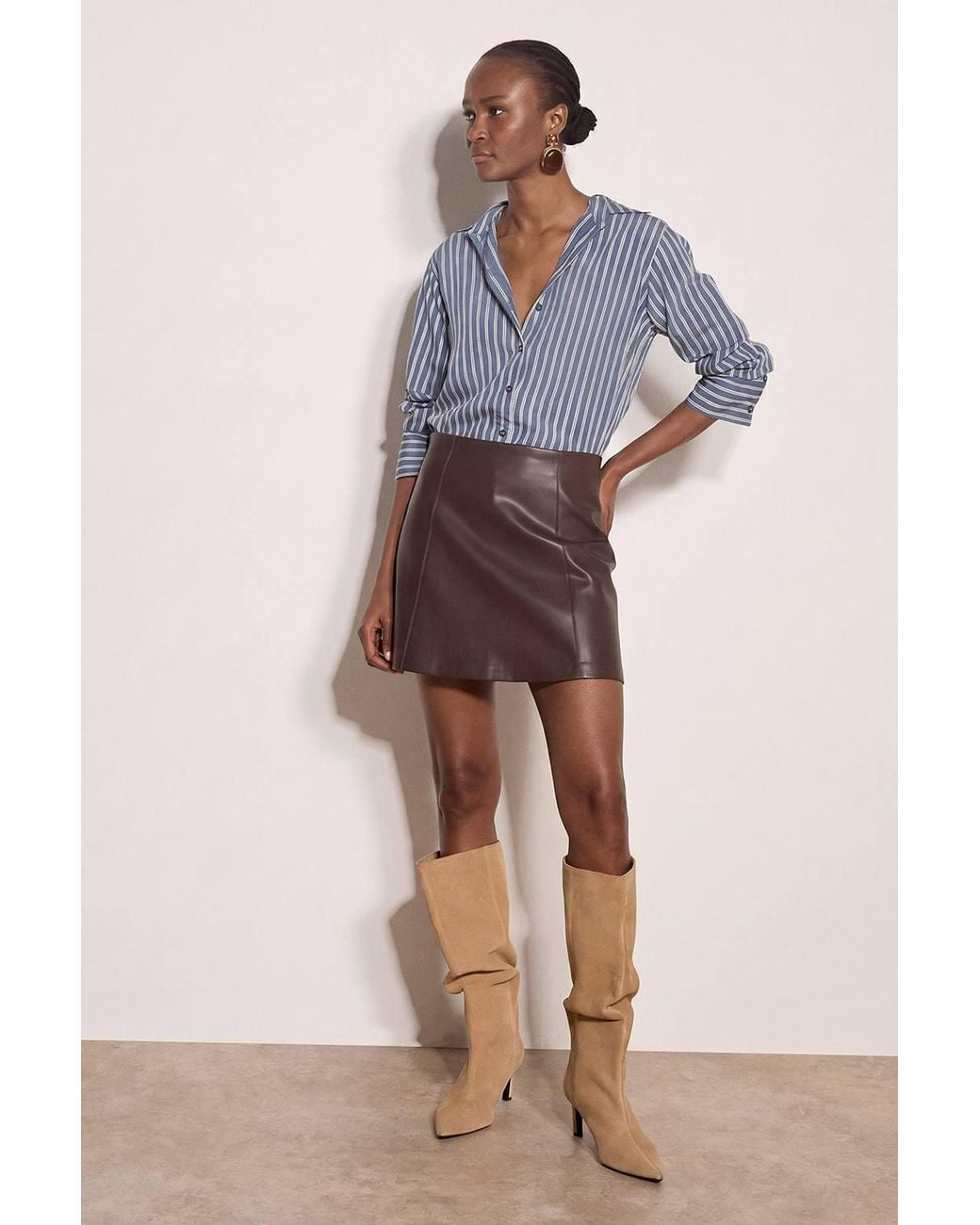 Apricot Blue Oversized Stripe Shirt
