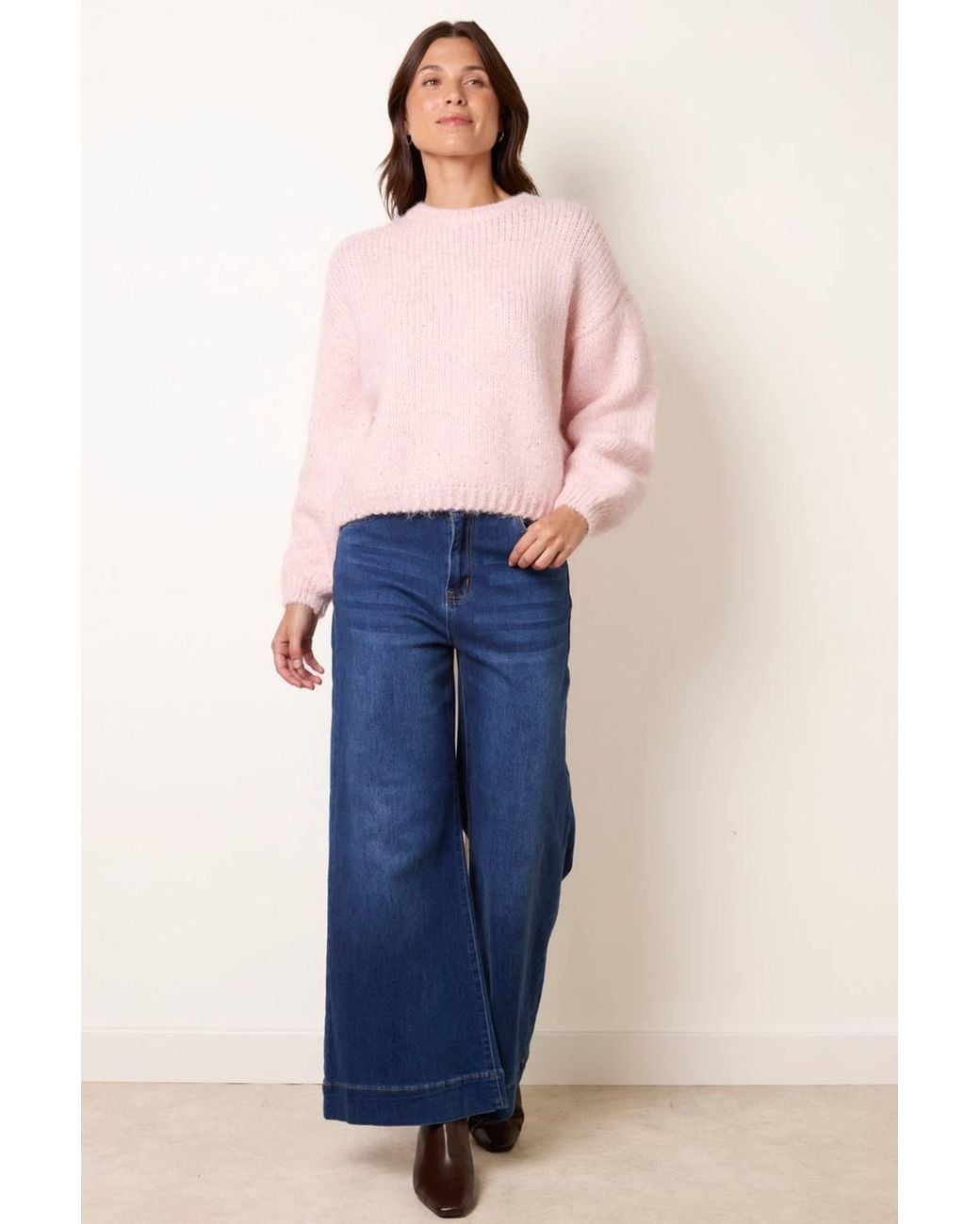 Blue Vanilla Pink Long Sleeve Round Neck Jumper