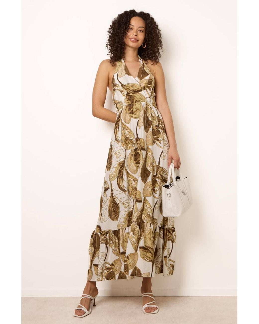 Blue Vanilla Natural Sleeveless V-Neck Maxi Dress