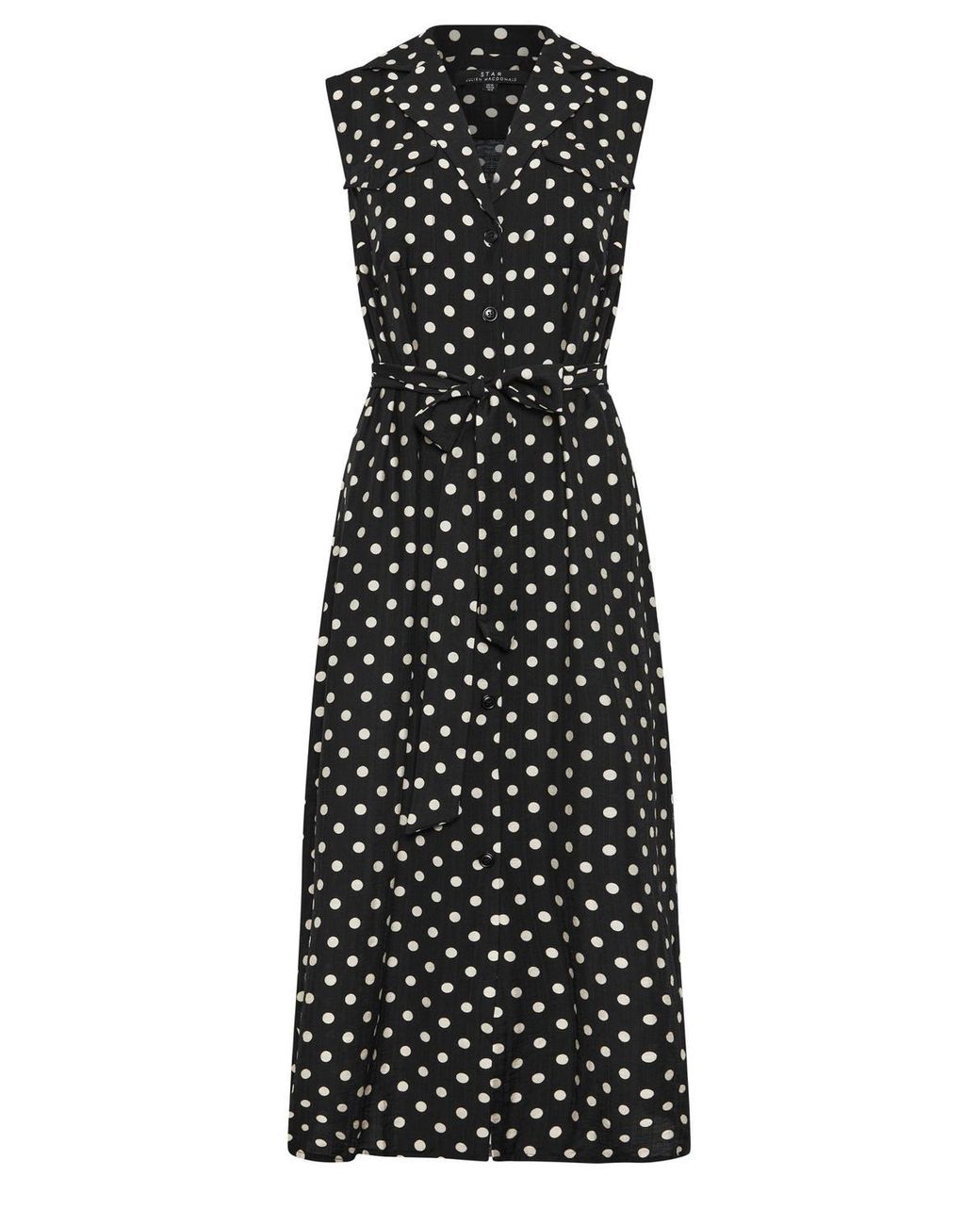Star by Julien MacDonald Black Polka Dot Sleeveless Shirt Dress