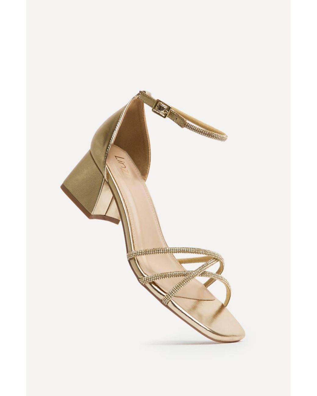 Linzi Natural Amour Diamante Heeled Sandals