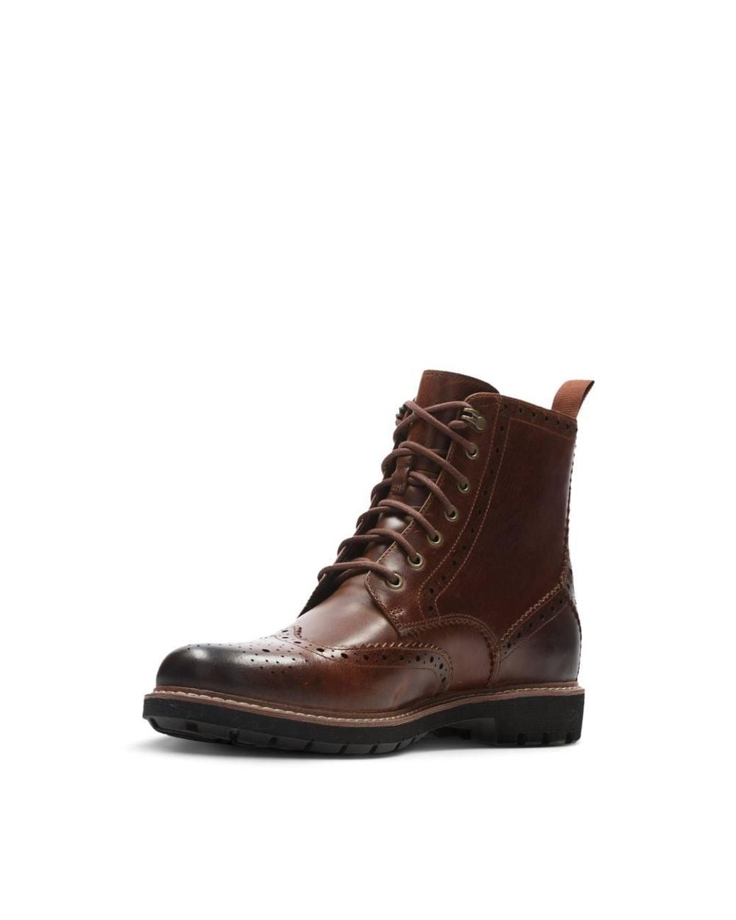 Clarks Brown Batcombe Lord Dark Tan Leather Ankle Boots, Lace Up for men