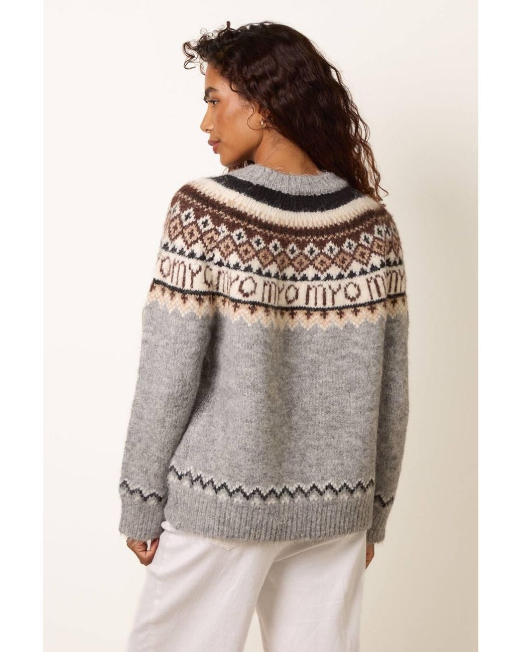 Blue Vanilla Brown Long Sleeve Round Neck Jumper
