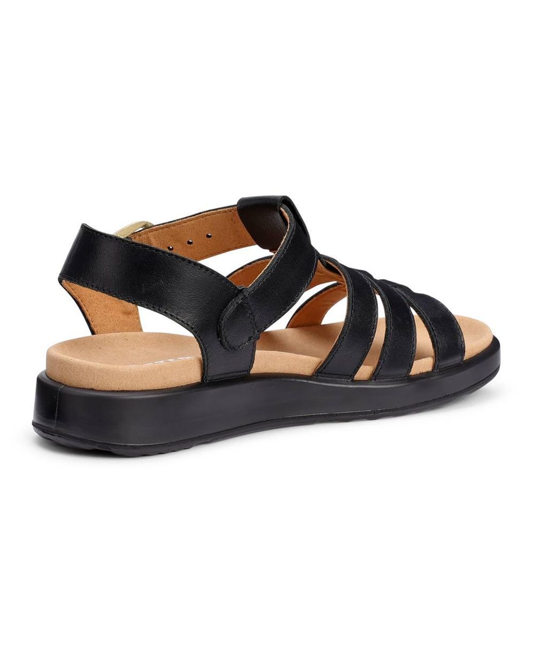 Hotter Black Wide Fit 'Alanya' Gladiator Sandals