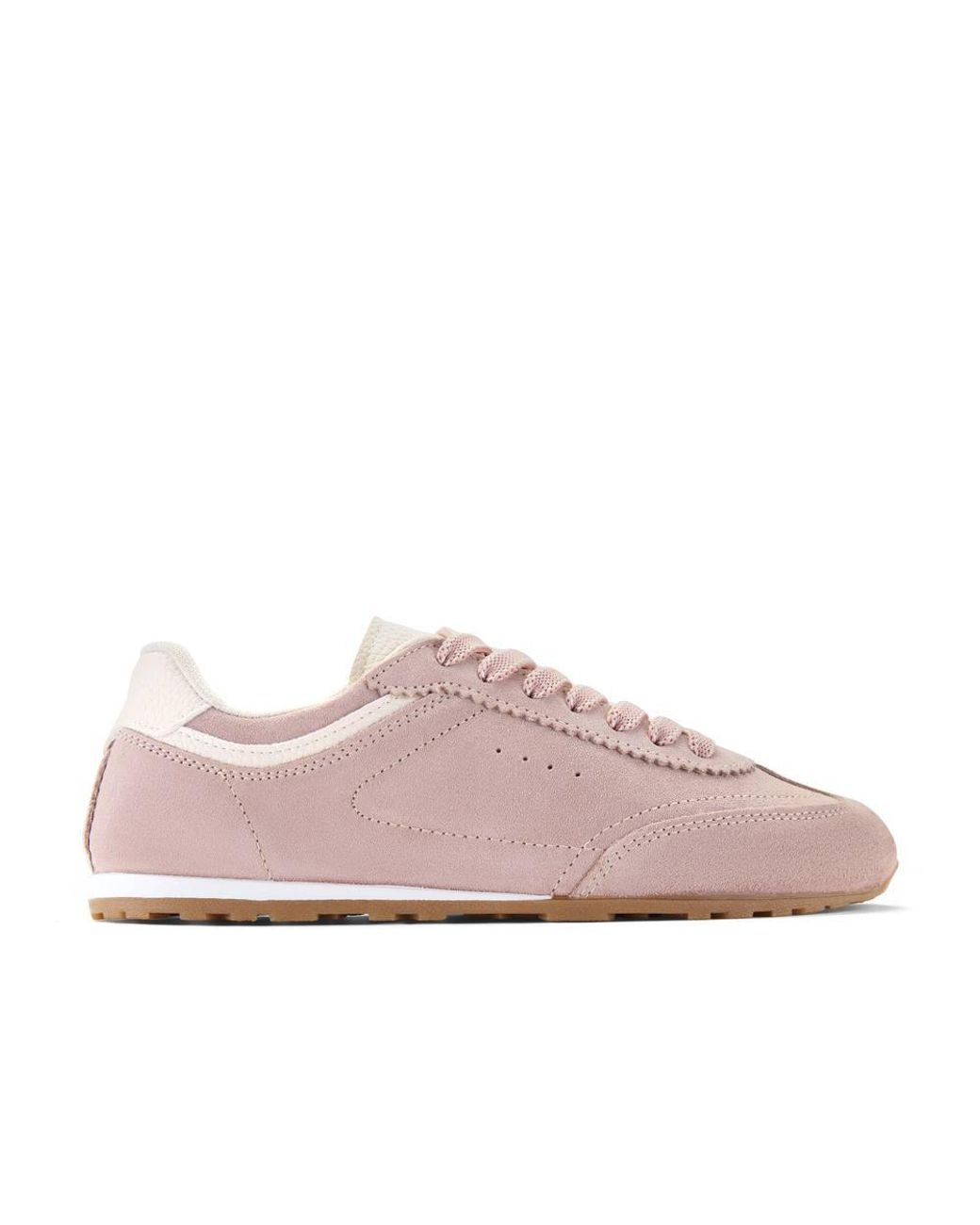 Clarks Pink Lorenza Lace Light Suede Trainers