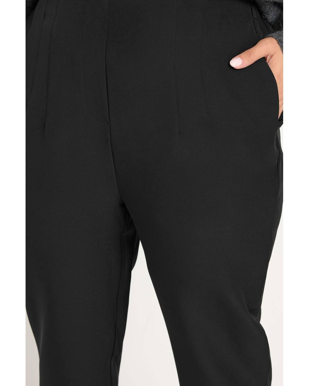Yours Black Darted Waist Trousers