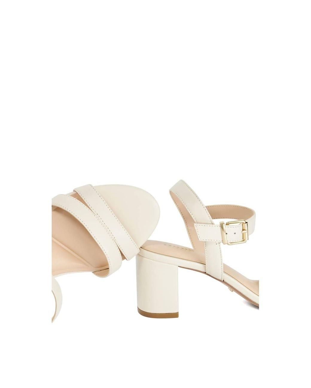 Dune White Wide Fit 'Merisa' Leather Sandals