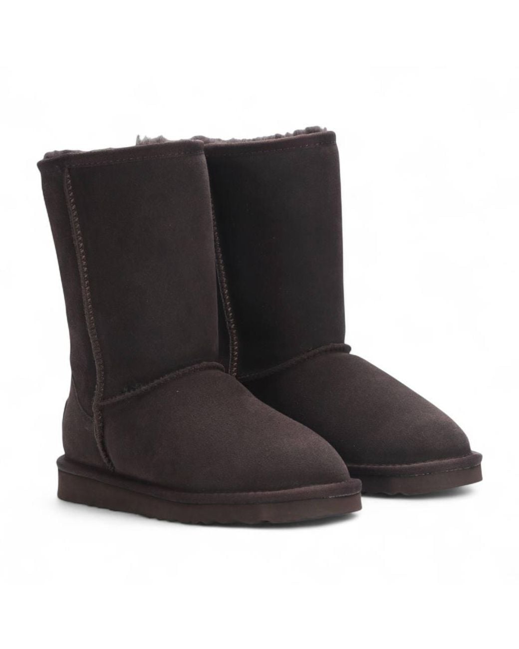 Infinity Leather Black Genuine Sheepskin Suede Slip-On Ankle Winter Boots
