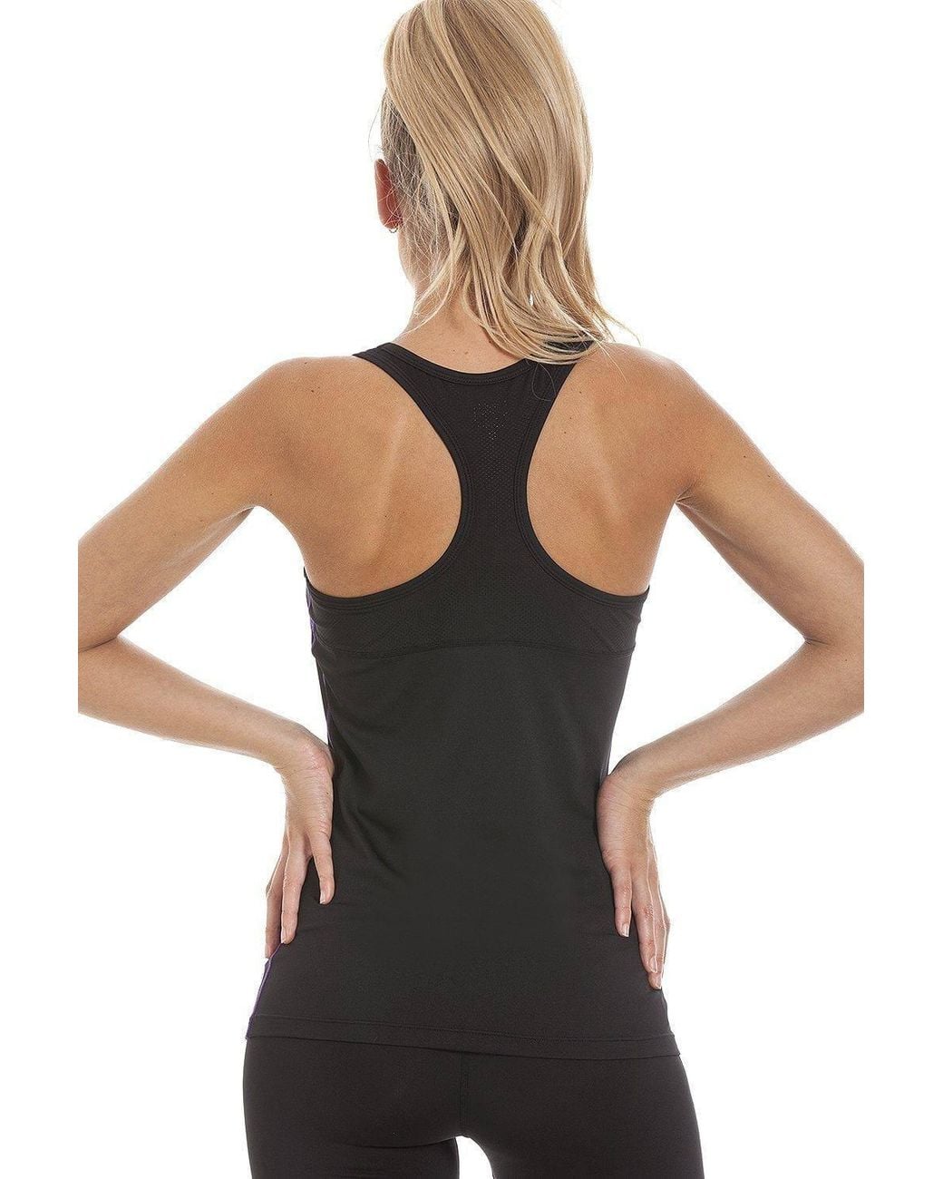 CAMILLE Black Stylish Lightweight Racer Back Sportswear Vest Top