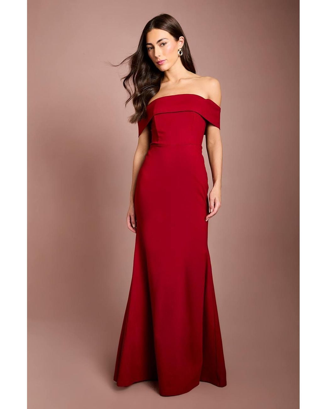 Coast Red Ponte Bardot Maxi Dress