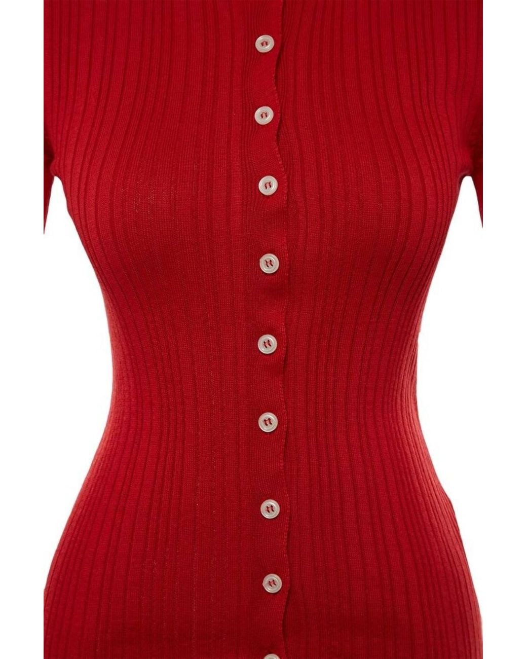 WOVCOR Ribbed Collared Button-Up Knit Cardigan