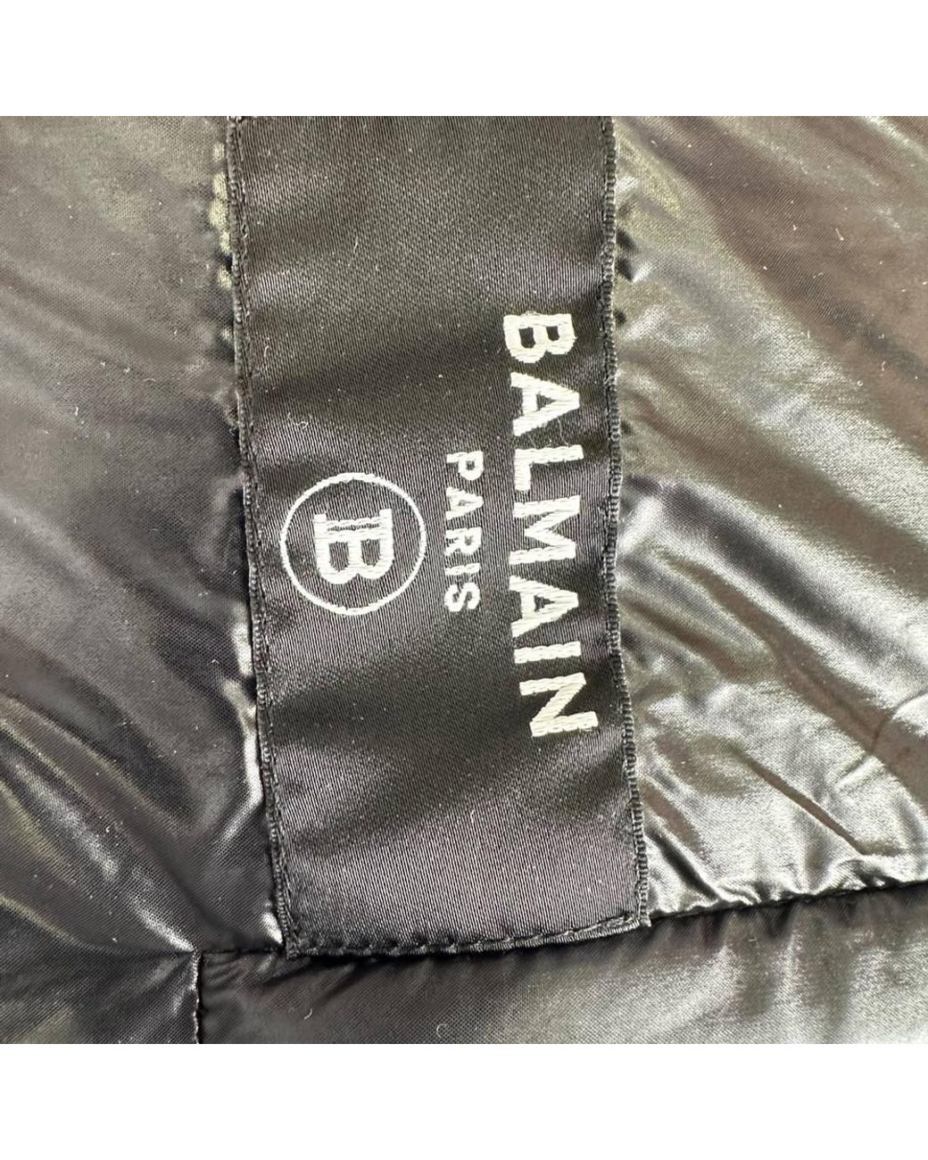 Balmain Gray Preloved Double-Breasted Quilted Puffer Down Jacket