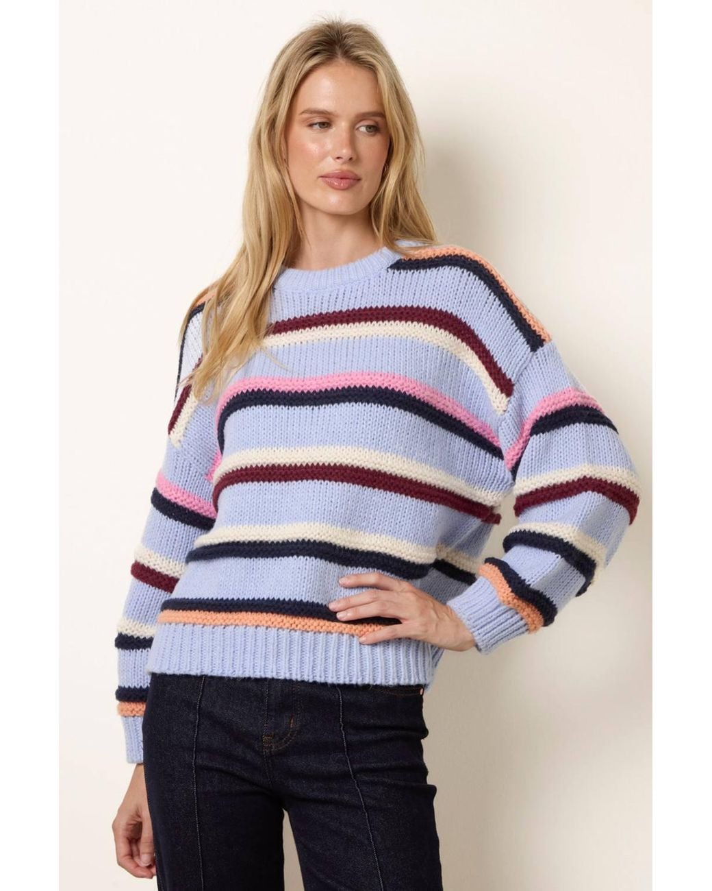 Blue Vanilla Blue Long Sleeve Round Neck Jumper