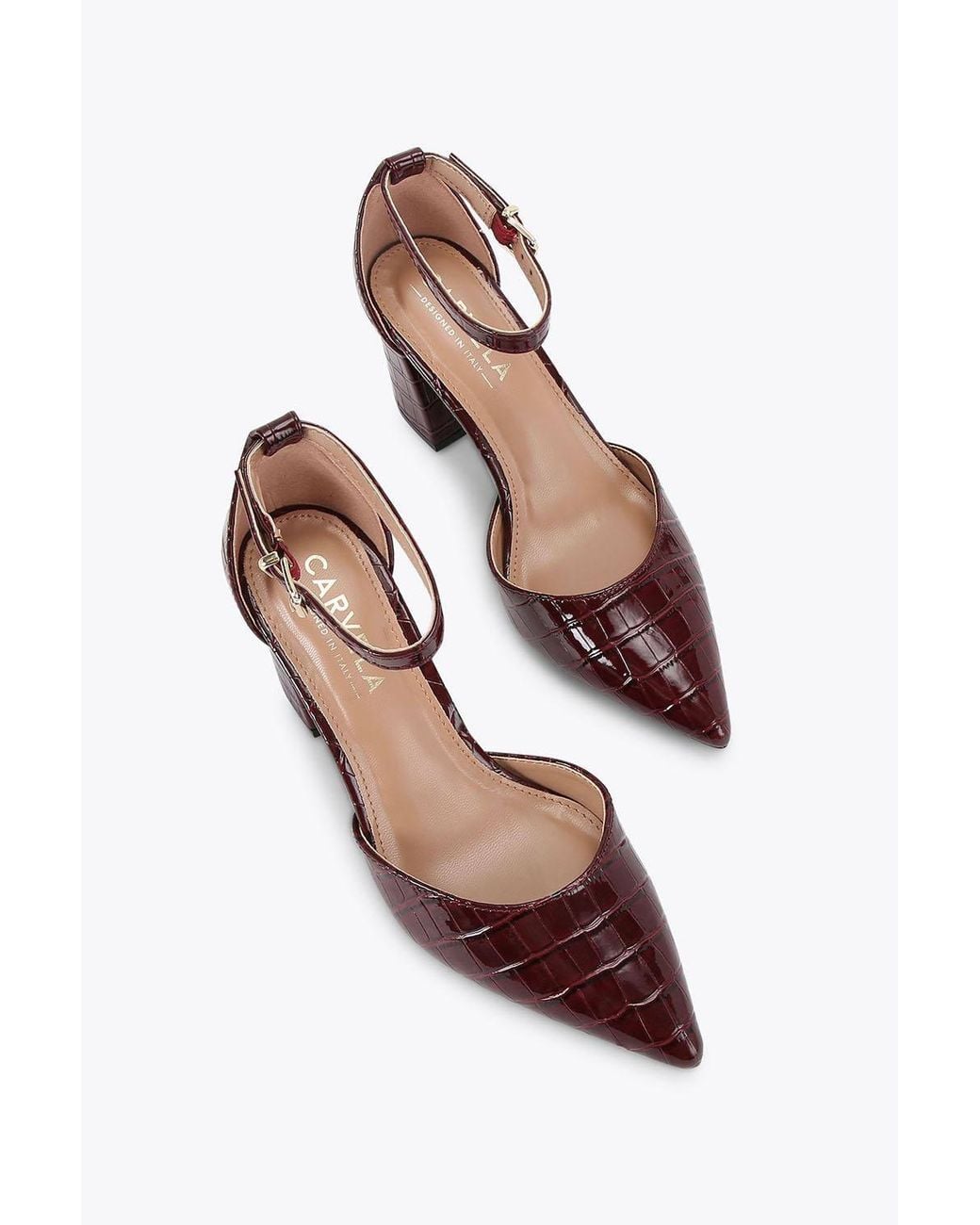 Carvela Kurt Geiger Red 'Refined Court' Croc Print Heels