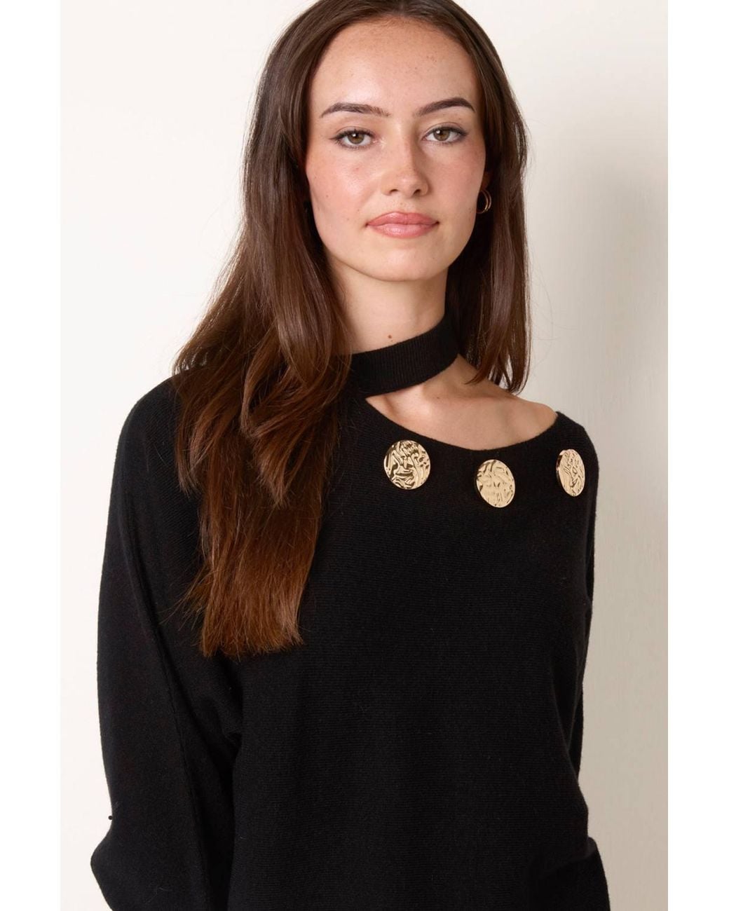 Blue Vanilla Black Long Sleeve Round Neck Jumper